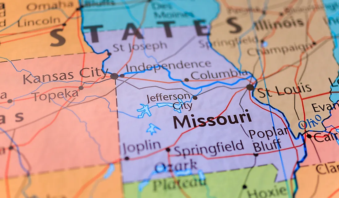 Missouri is bordered by eight states.