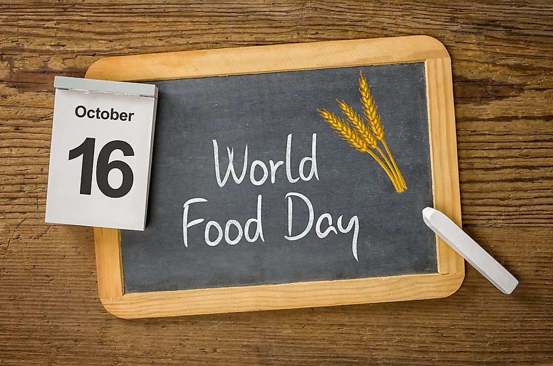 World Food Day is celebrated on October 16th. 