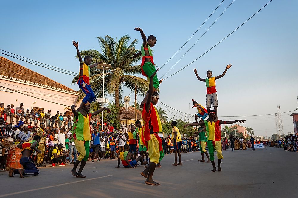 Carnival celebrations in Guinea-Bissau. Editorial credit: Peek Creative Collective / Shutterstock.com.