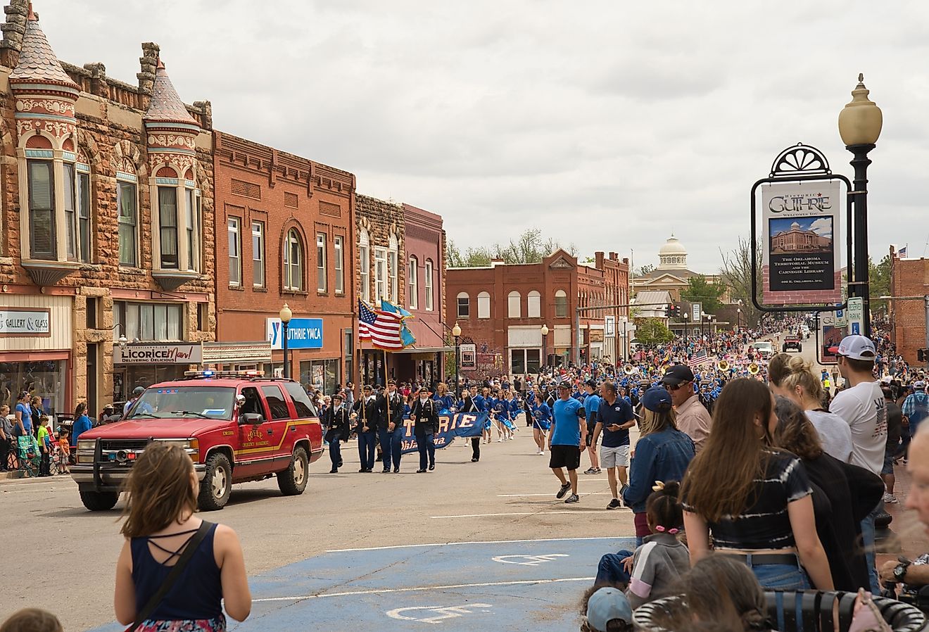 Downtown celebration in Guthrie, Oklahoma. Image credit Andreas Stroh via Shutterstock