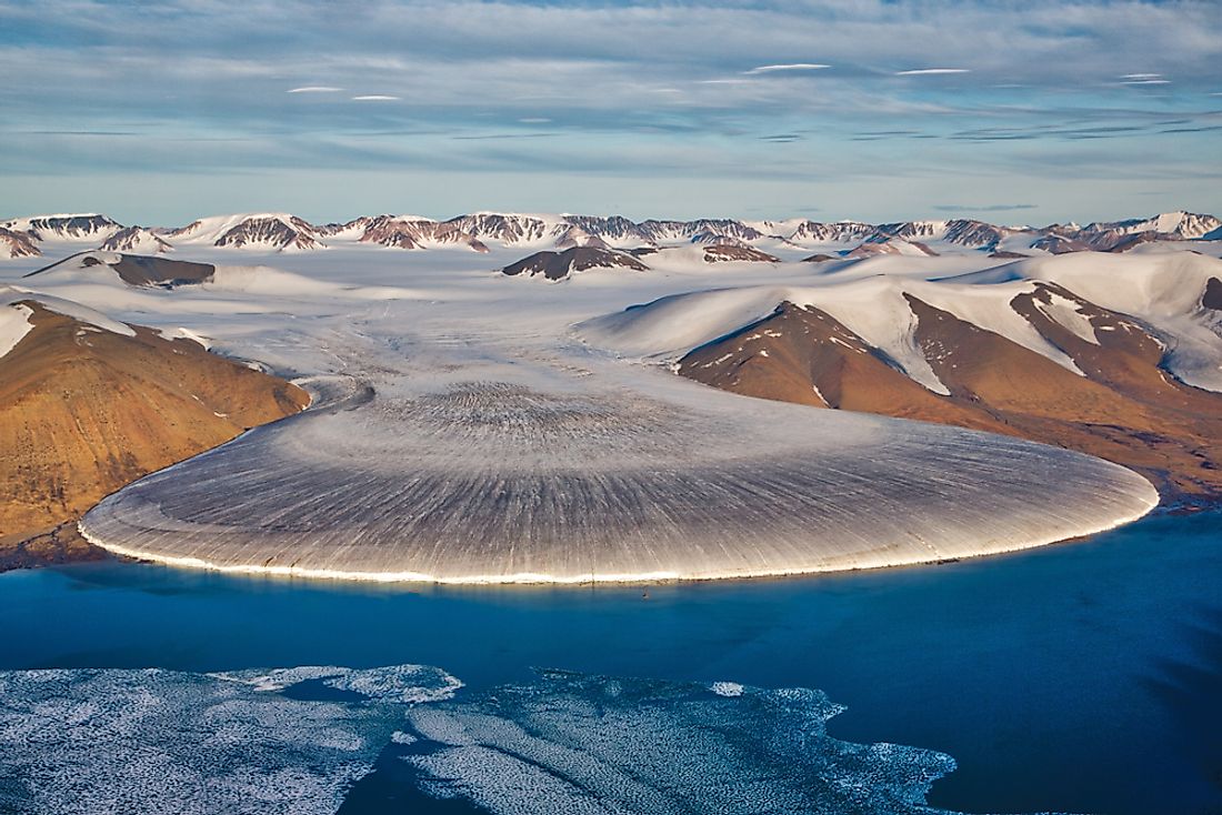 A glacier in Greenland. 