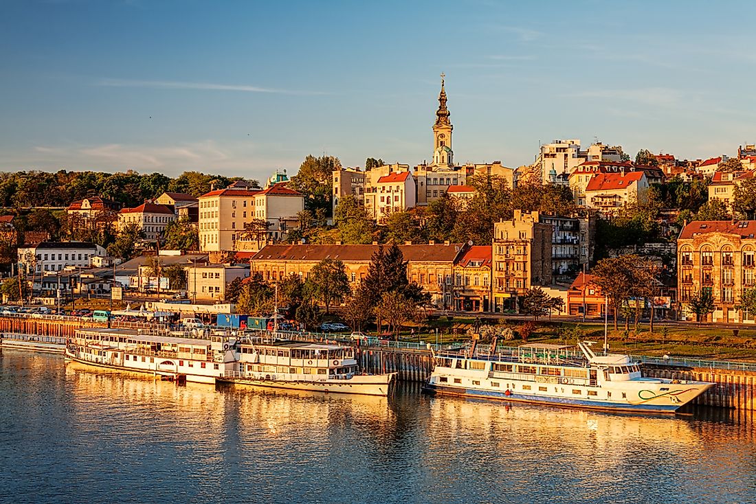 The cityscape of Belgrade, Serbia.