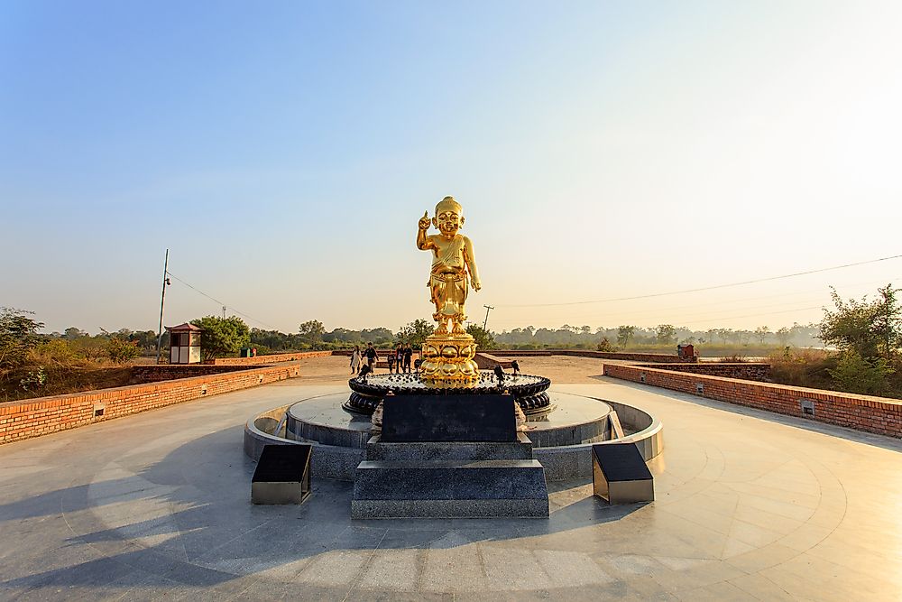 The "little Buddha statue" at Lumbini, Nepal. 