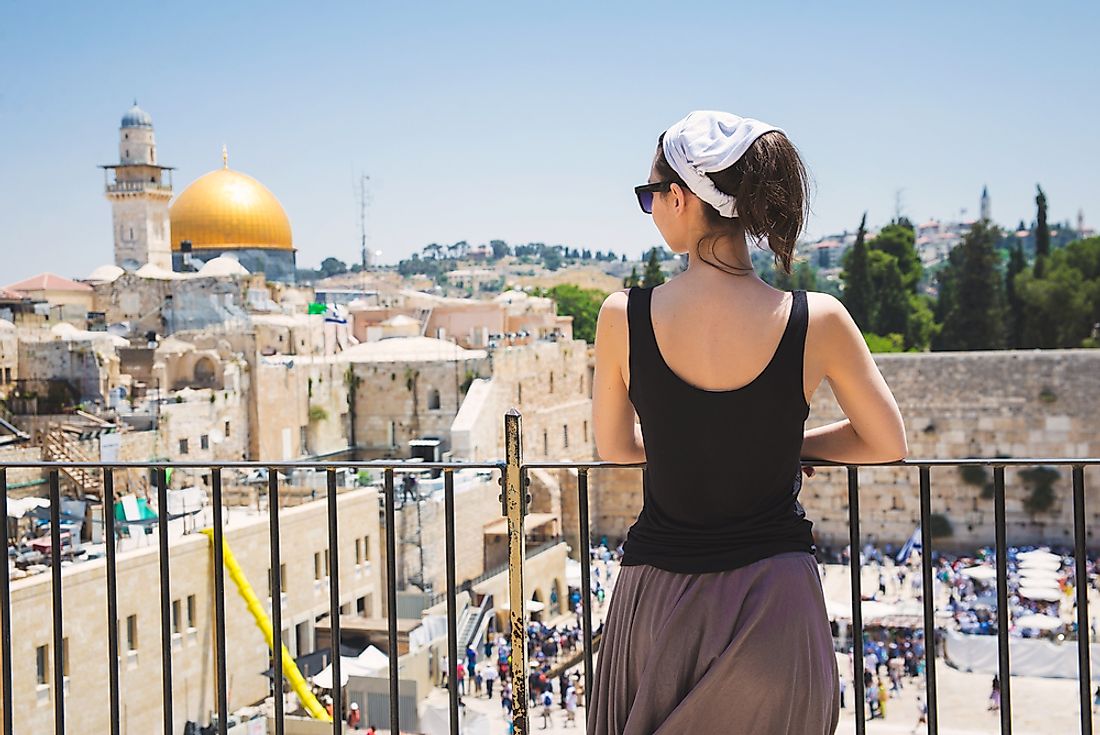A tourist in Jerusalem. 