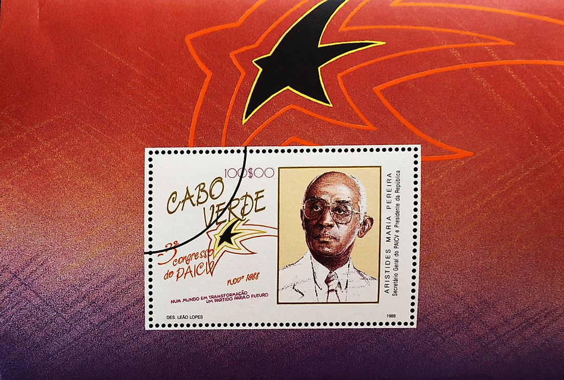 A stamp showing Aristides Maria Pereira. Editorial credit: neftali / Shutterstock.com. 