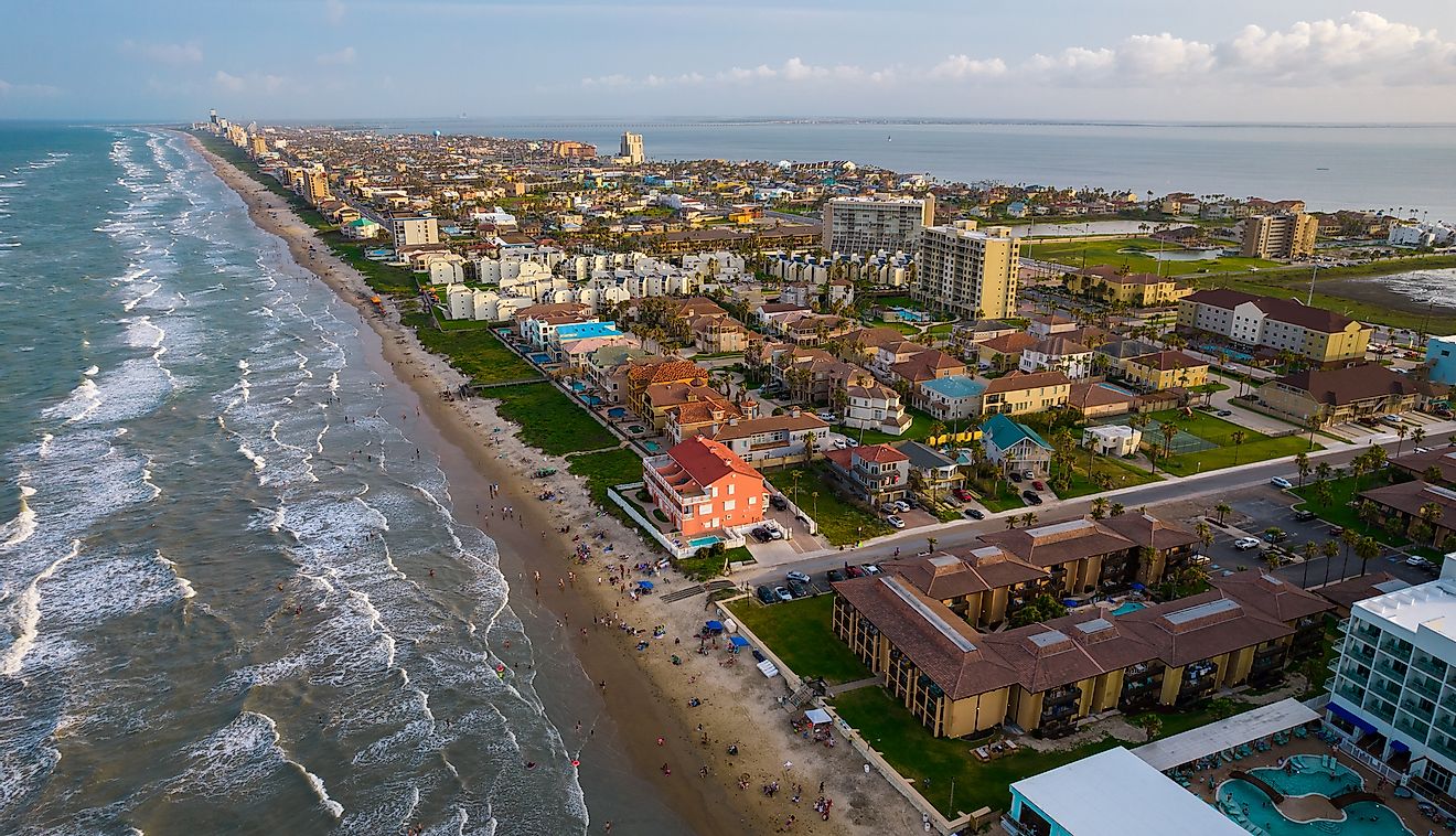 Aerial view of South Padre Island.