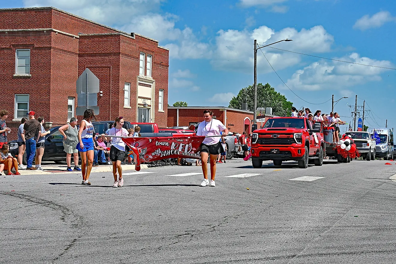 The Fourth of July Parade in Lebo, Kansas. Editorial credit: mark reinstein / Shutterstock.com