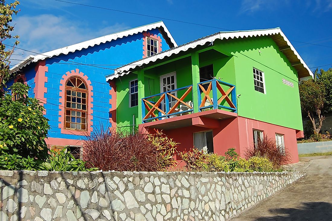 A colorful church in Saint Vincent and the Grenadines. 