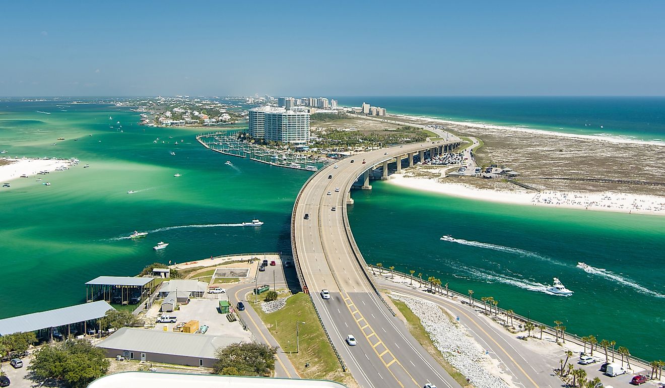 Aerial view of Orange Beach, Alabama.