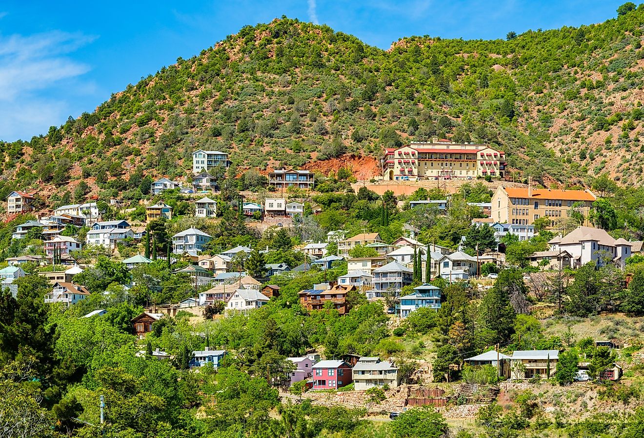 Scenic view of the mountain town of Jerome, Arizona.