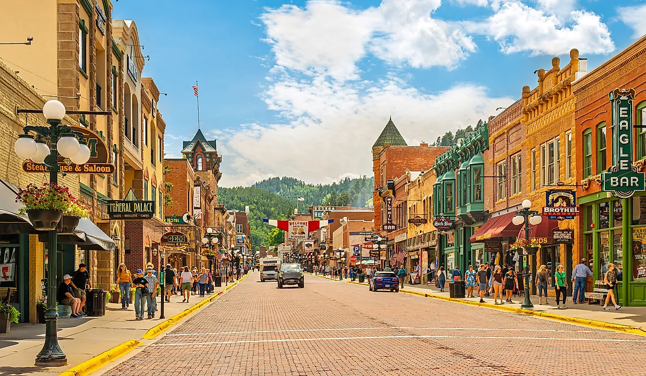 The charming downtown area of Deadwood, South Dakota, with boutique stores and restaurants. Image credit: Kirk Fisher / Shutterstock.com.