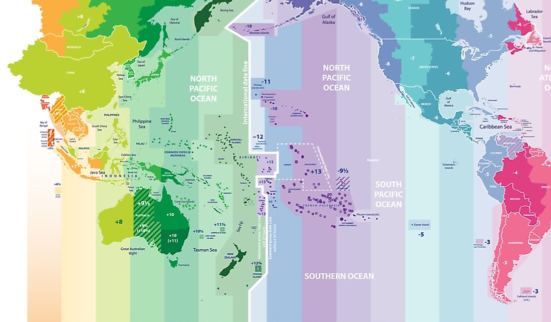 International Date Line passes through the Pacific Ocean.
