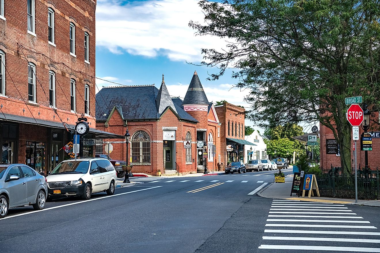 The charming downtown of Berlin, Maryland.