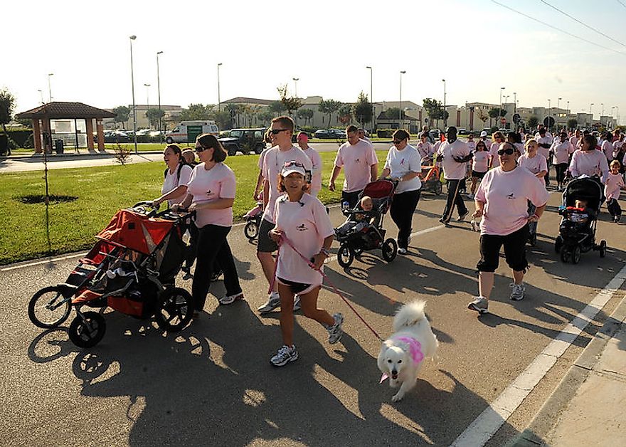 A breast cancer awareness rally to increase the awareness about breast cancer among women.