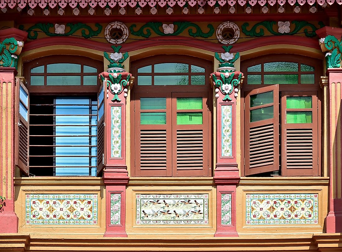 Shutters of a traditional house in Singapore. 