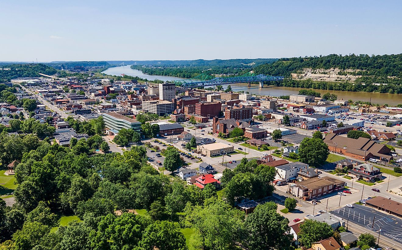 Aerial view of Ashland, Kentucky.