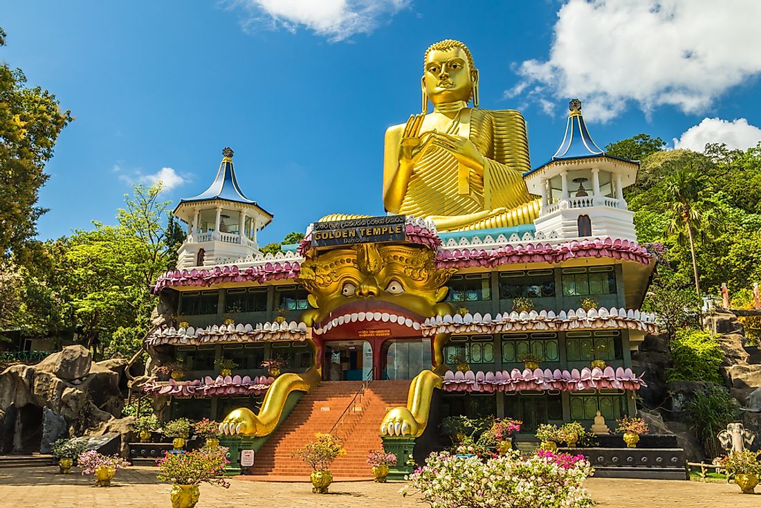The Golden Temple in Dambulla, Sri Lanka. 