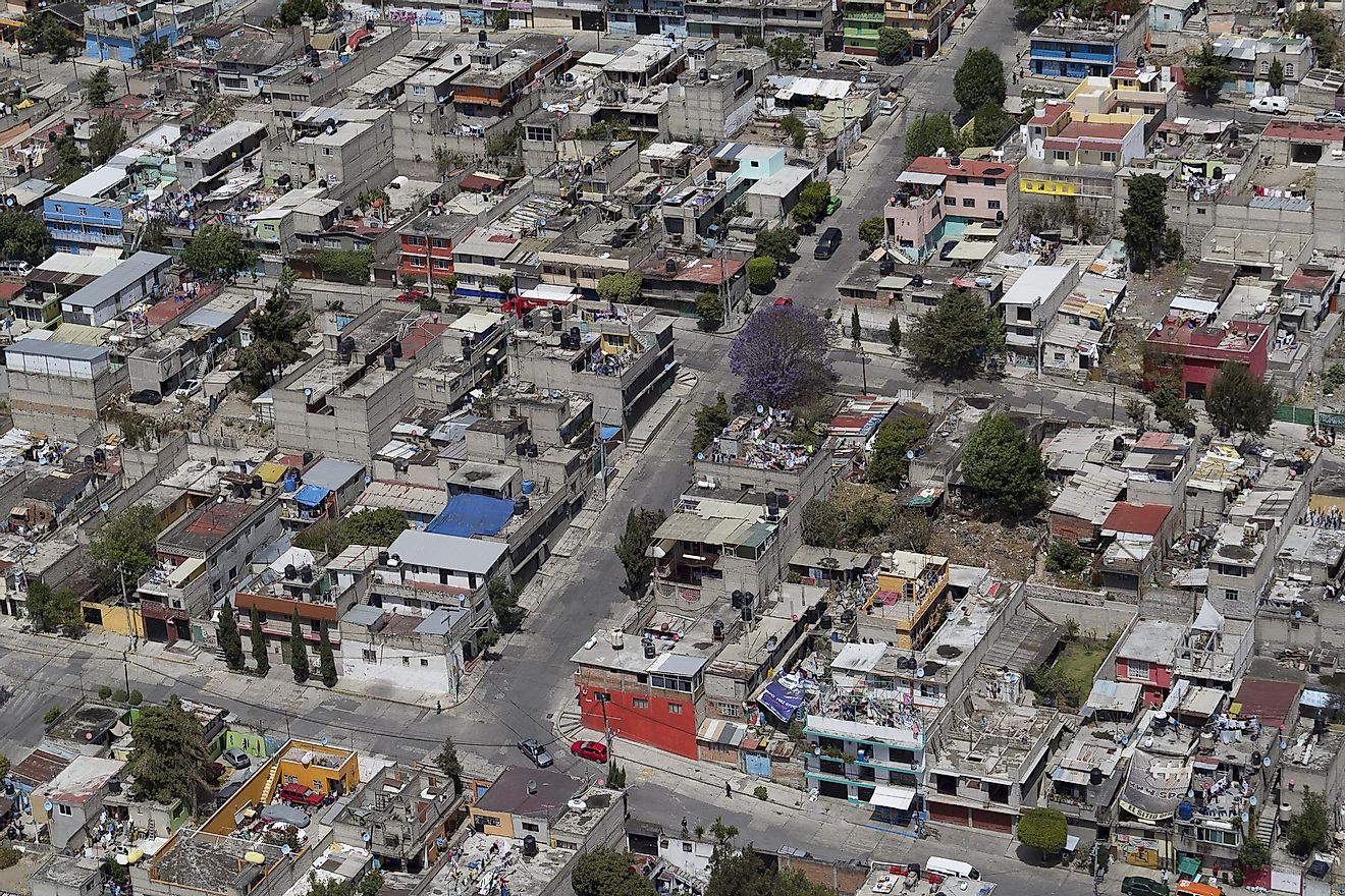 An aerial view of urban living area for lower to middle class in Mexico City, the capital of Mexico. Image credit: Ulrike Stein/Shutterstock.com
