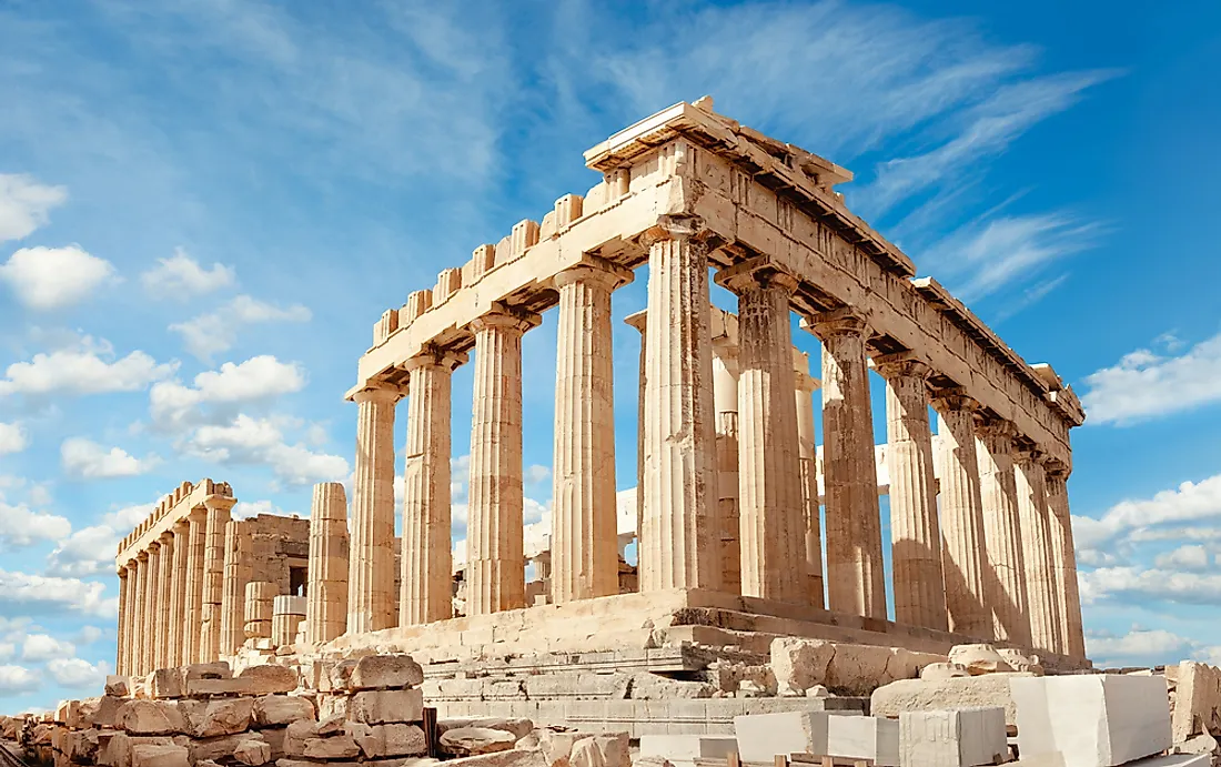 The Parthenon in the Acropolis of Athens.