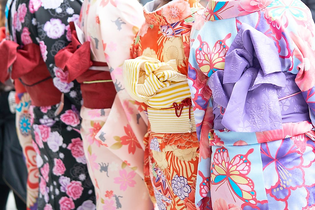 Traditional Japanese kimonos. 