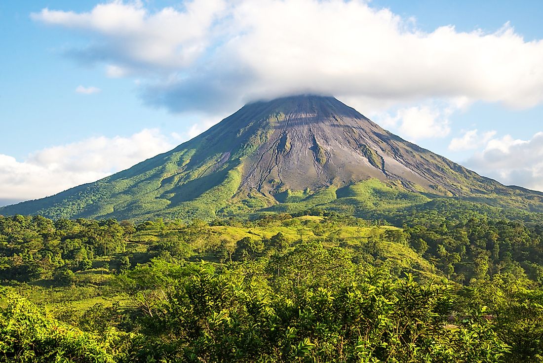 The dormant Arenal volcano. 