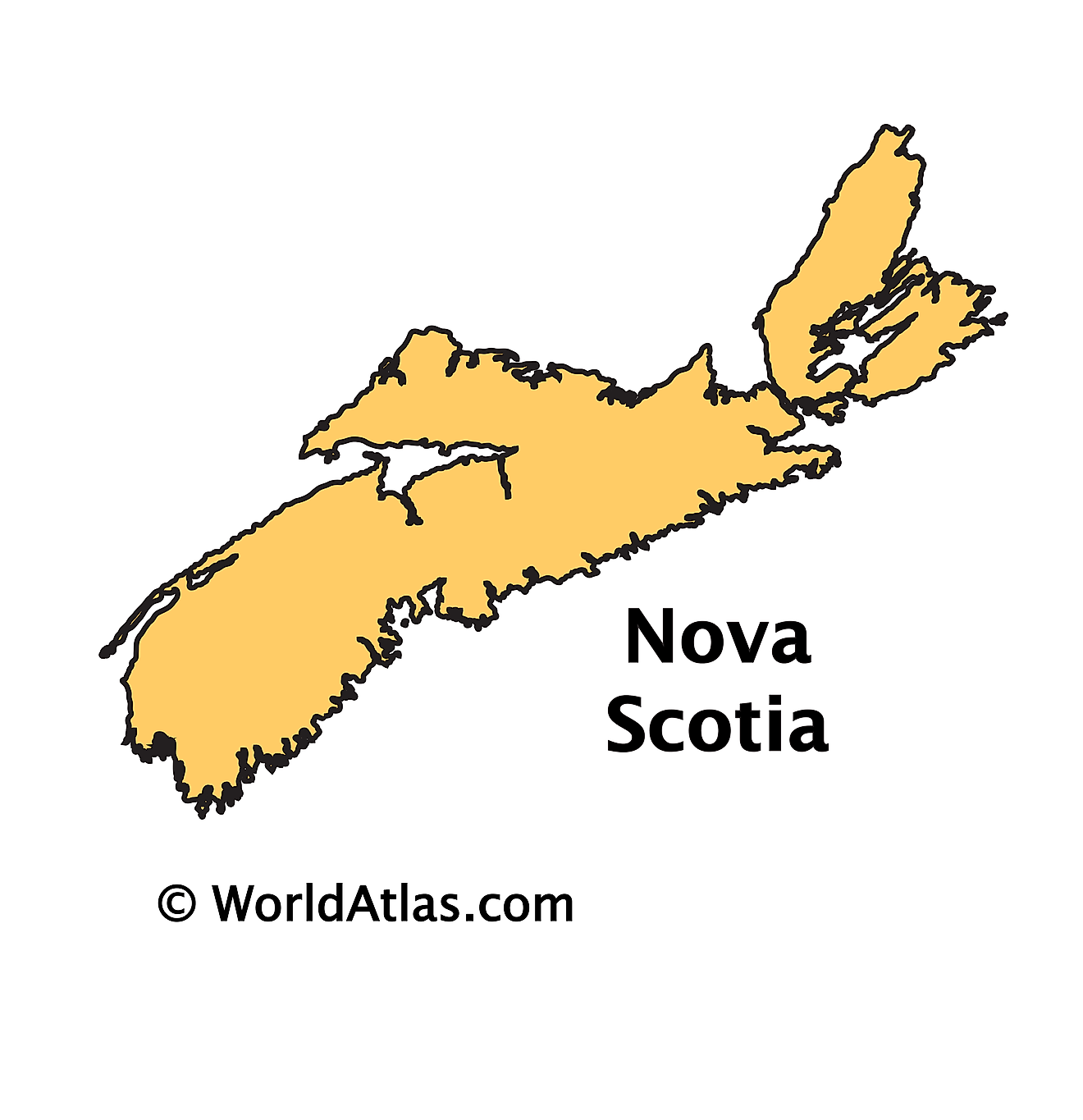 Outline Map of Nova Scotia