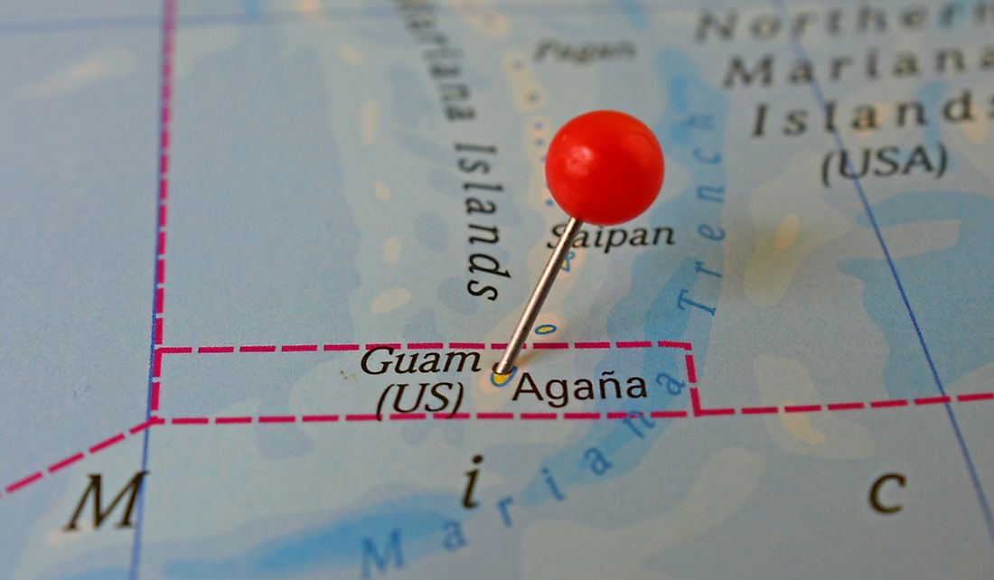 Guam is a US territory in the Pacific Ocean.