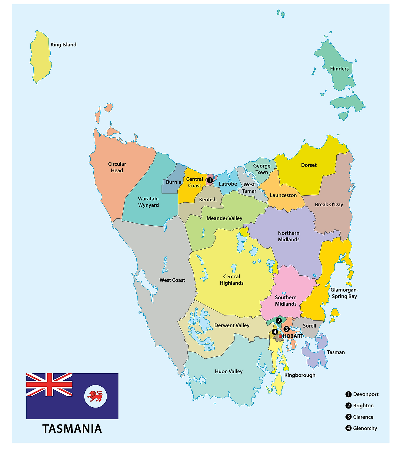 Political Map Of Tasmania