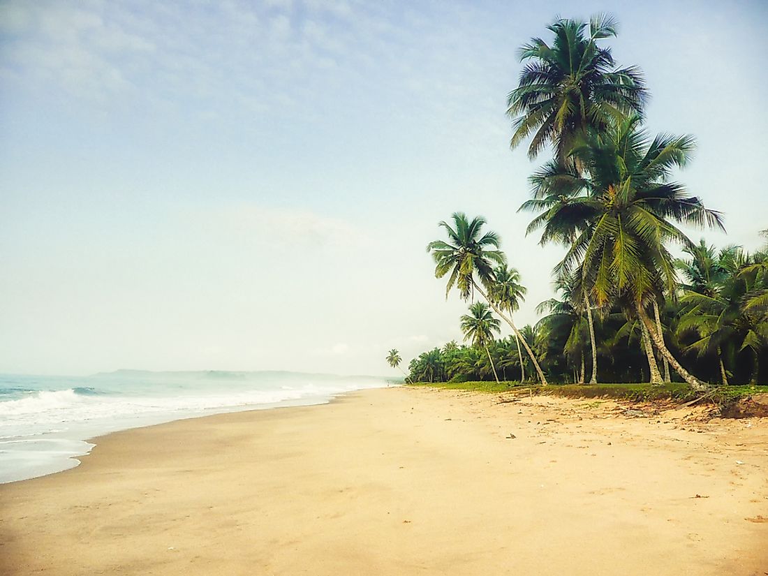 A tropical beach in Ghana. 