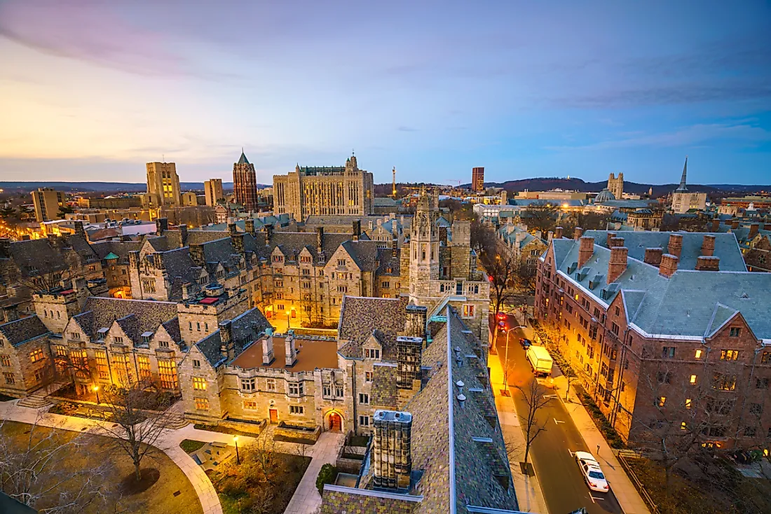 Yale University campus in New Haven, Connecticut. 