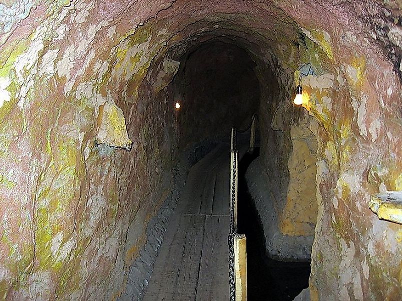 Subterranean interior of a qanat water channel system.