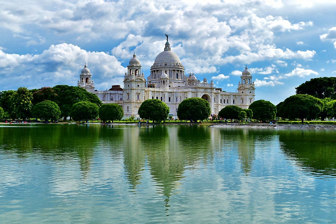 The Victoria Memorial in Kolkata, India, built between 1906 and 1921, in memory of Queen Victoria.