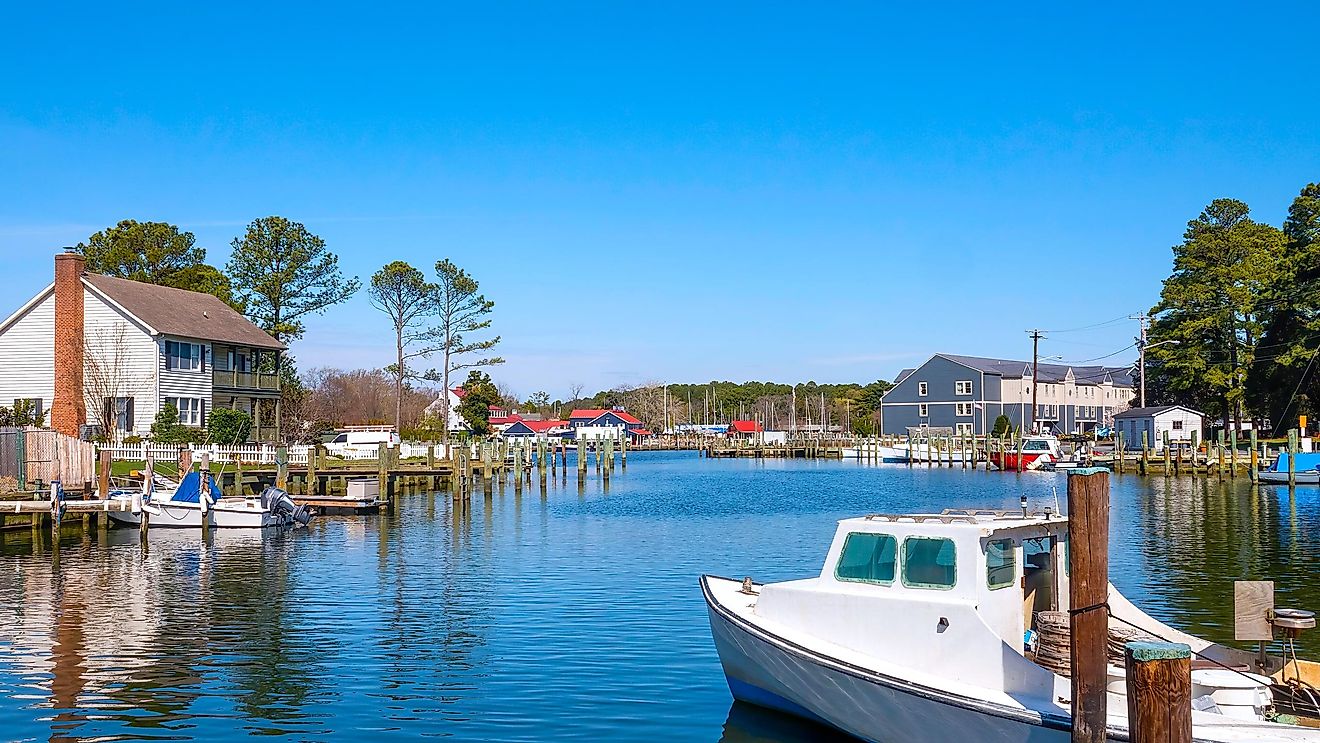 Part of St. Michaels Harbor in historic Saint Michaels, Maryland.