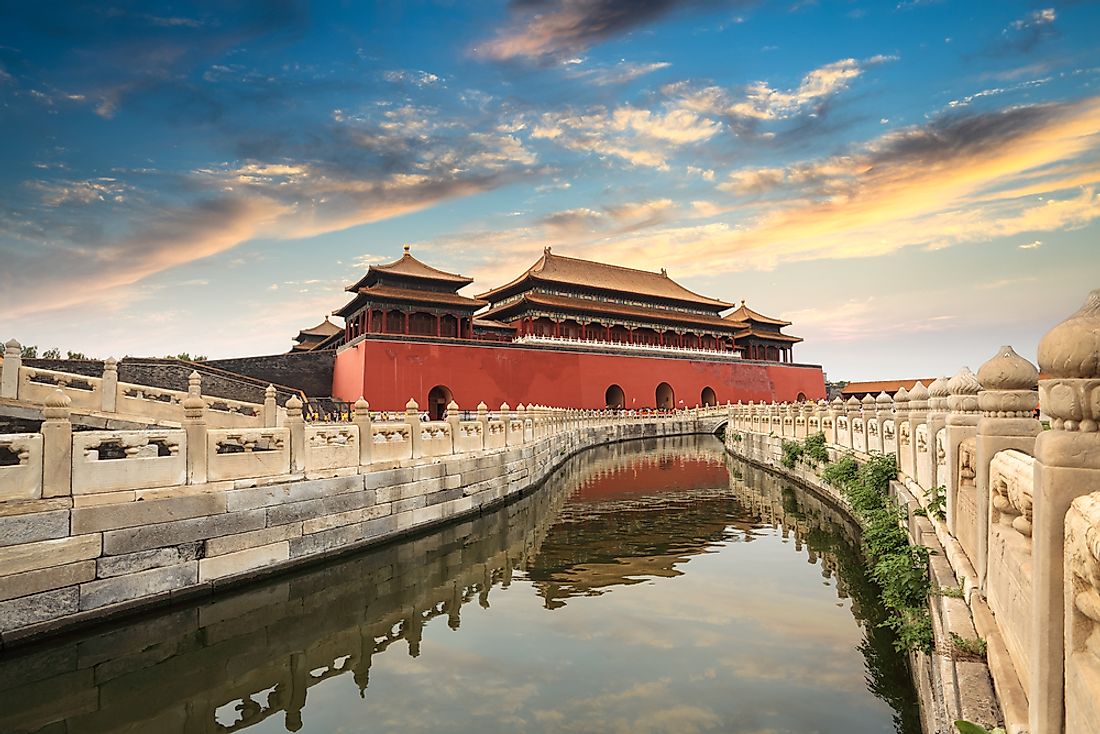 An angle of the Forbidden City in Beijing. 