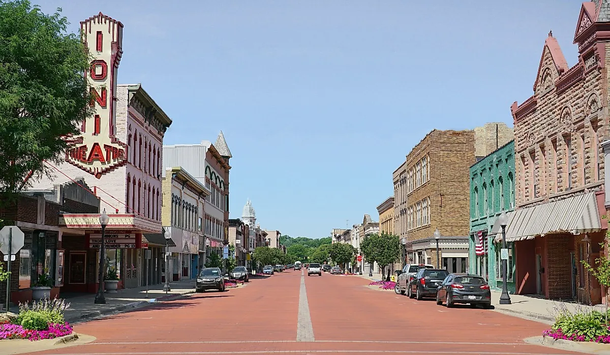 Downtown street in Ionia, Michigan. Image credit Fsendek via Shutterstock