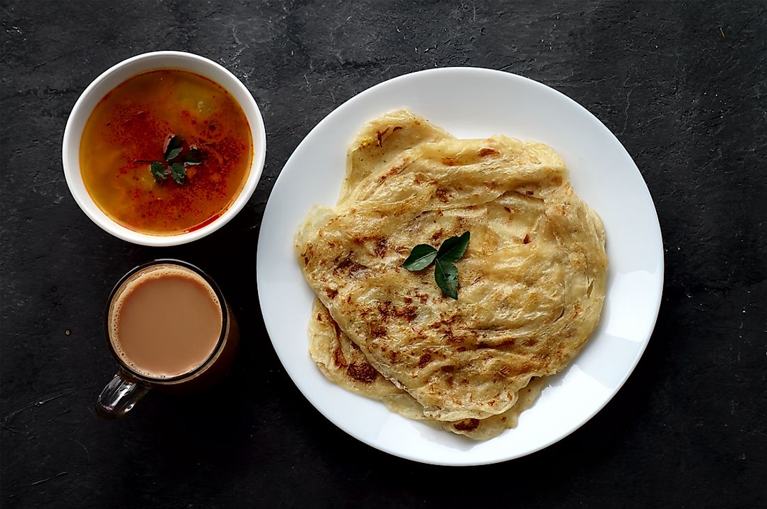 Roti canai, a Malaysian dish. 