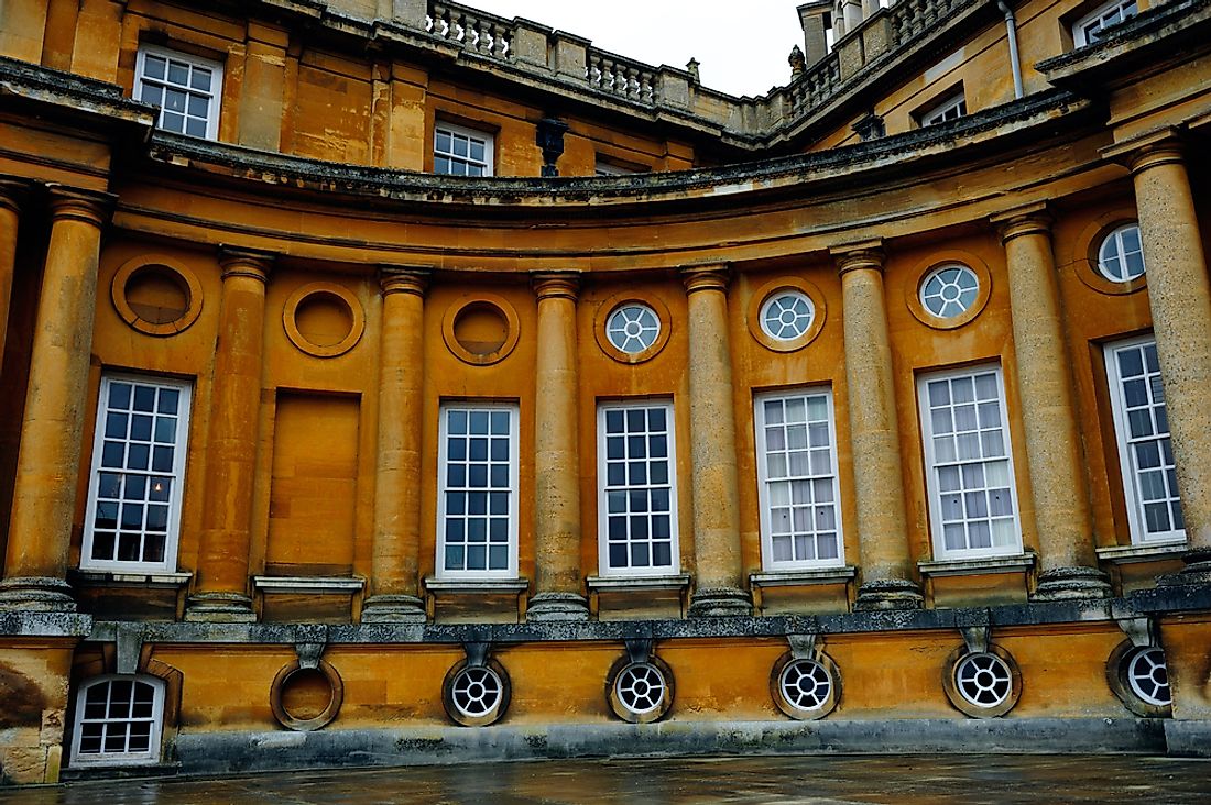 A portion of Blenheim Palace, England. 