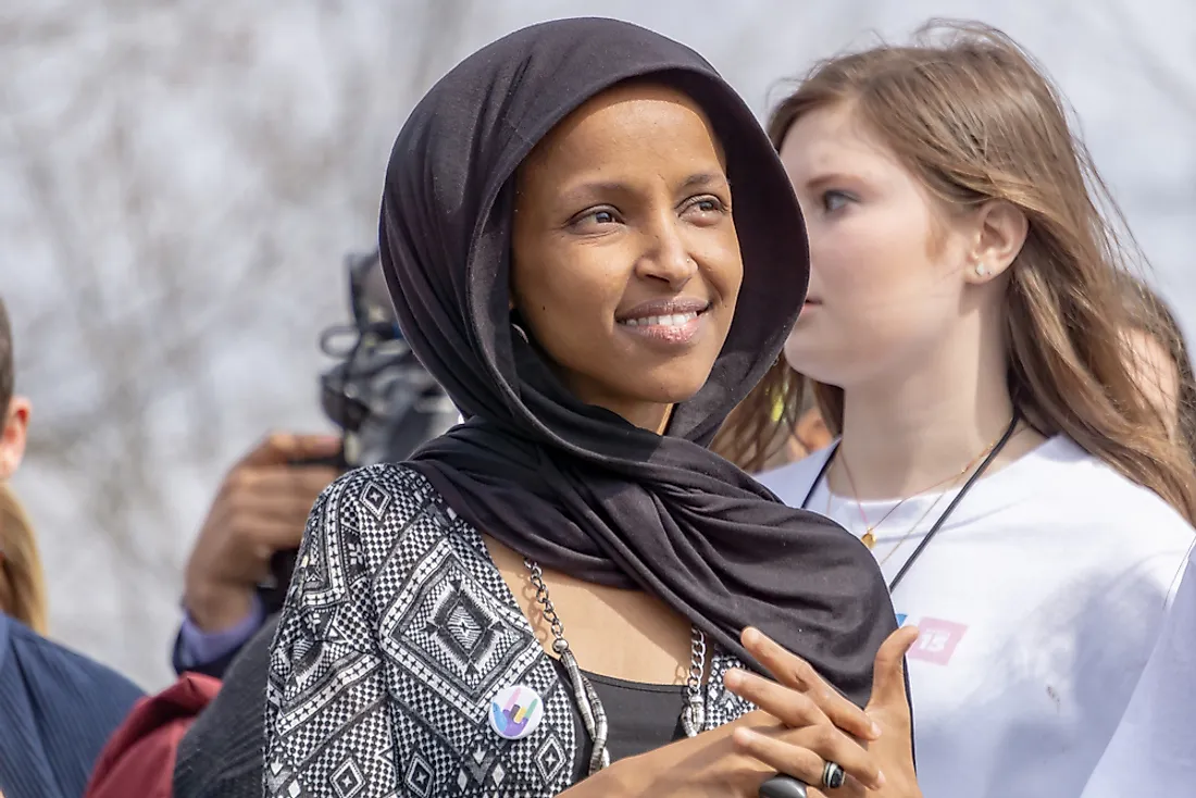 Illan Omar is a woman who serves in the US Congress. Editorial credit: Eli Wilson / Shutterstock.com. 