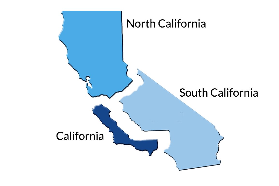 The three new states of California as proposed by the Cal 3 initiative. 
