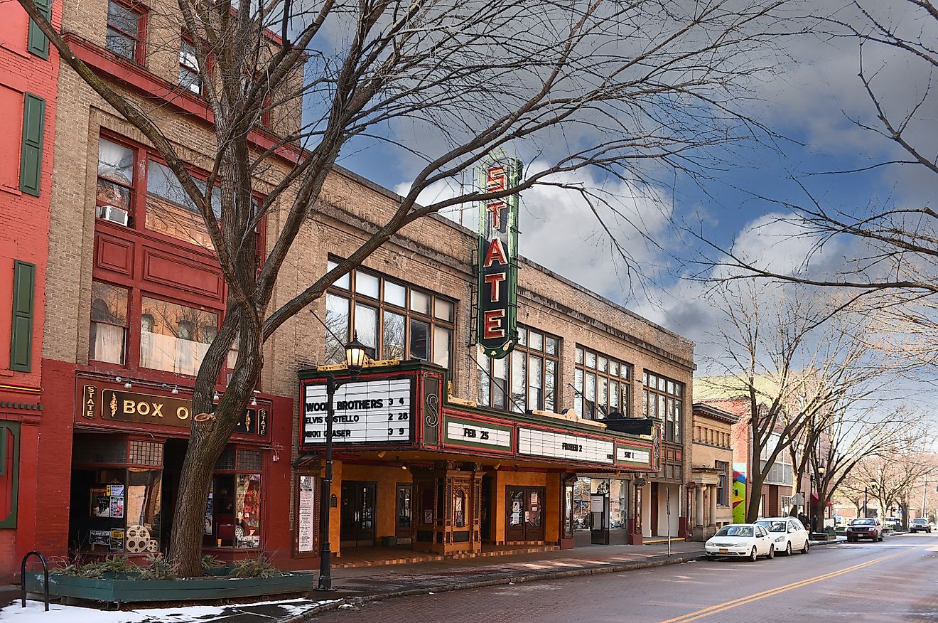 State Theatre in downtown Ithaca, New York. Editorial credit: Steve Cukrov / Shutterstock.com