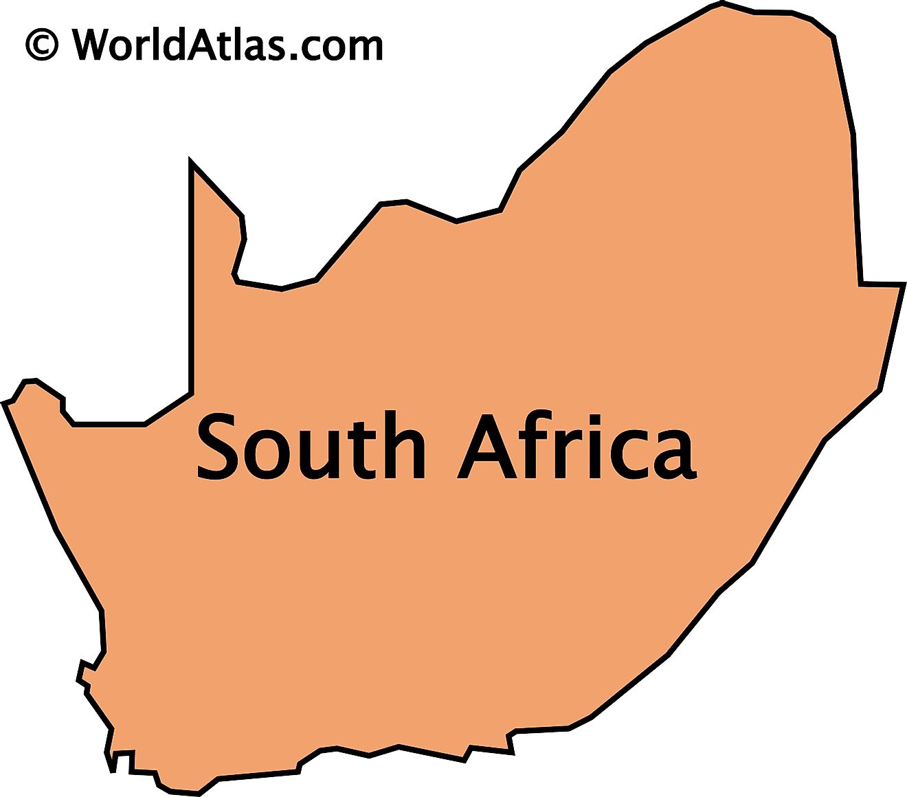 Mapa de contorno de Sudáfrica