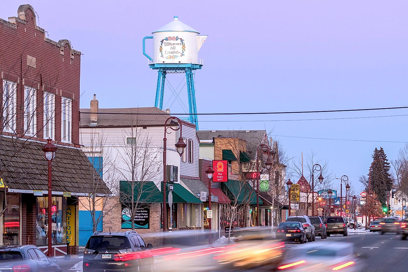 Rural Lindstrom, Minnesota and the Iconic Teapot Water Tower. Image credit Sam Wagner via Shutterstock