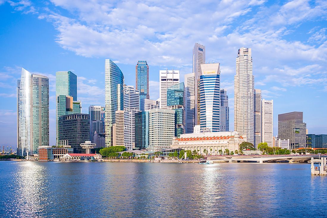 The skyline of Singapore. 