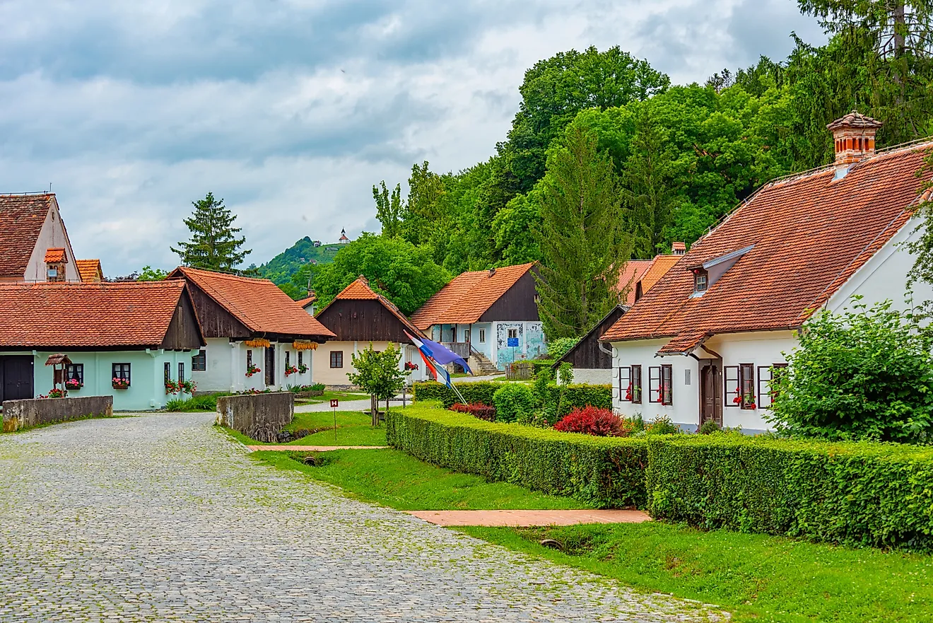 Historical houses in Croatian ethno village Kumrovec. 