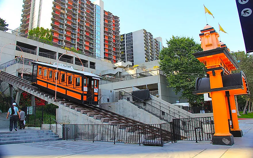 Angels Flight, a famous landmark of Los Angeles.