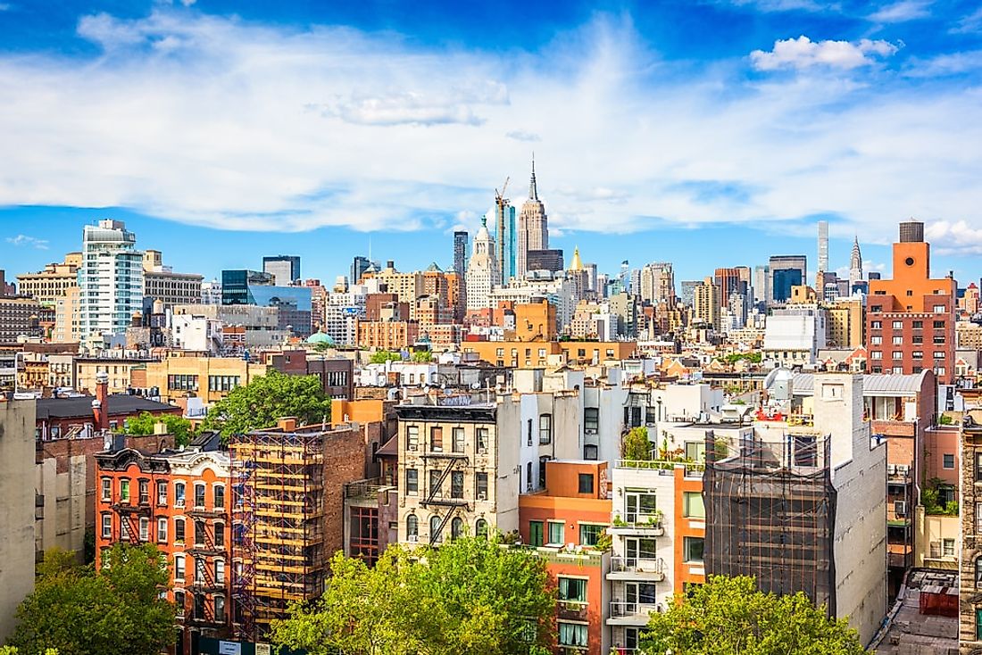 A view of the Lower East Side in New York, the most populated city in the United States. 