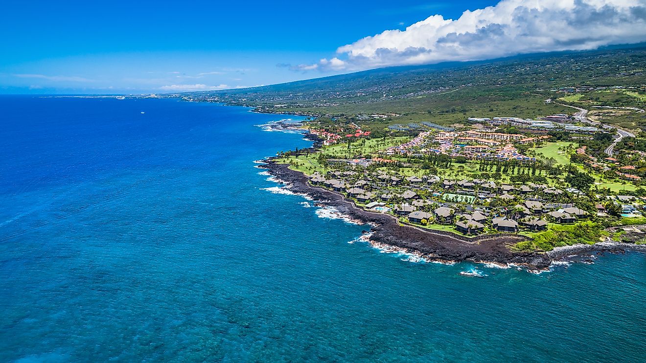 Aerial view of Kailua, Hawaii.