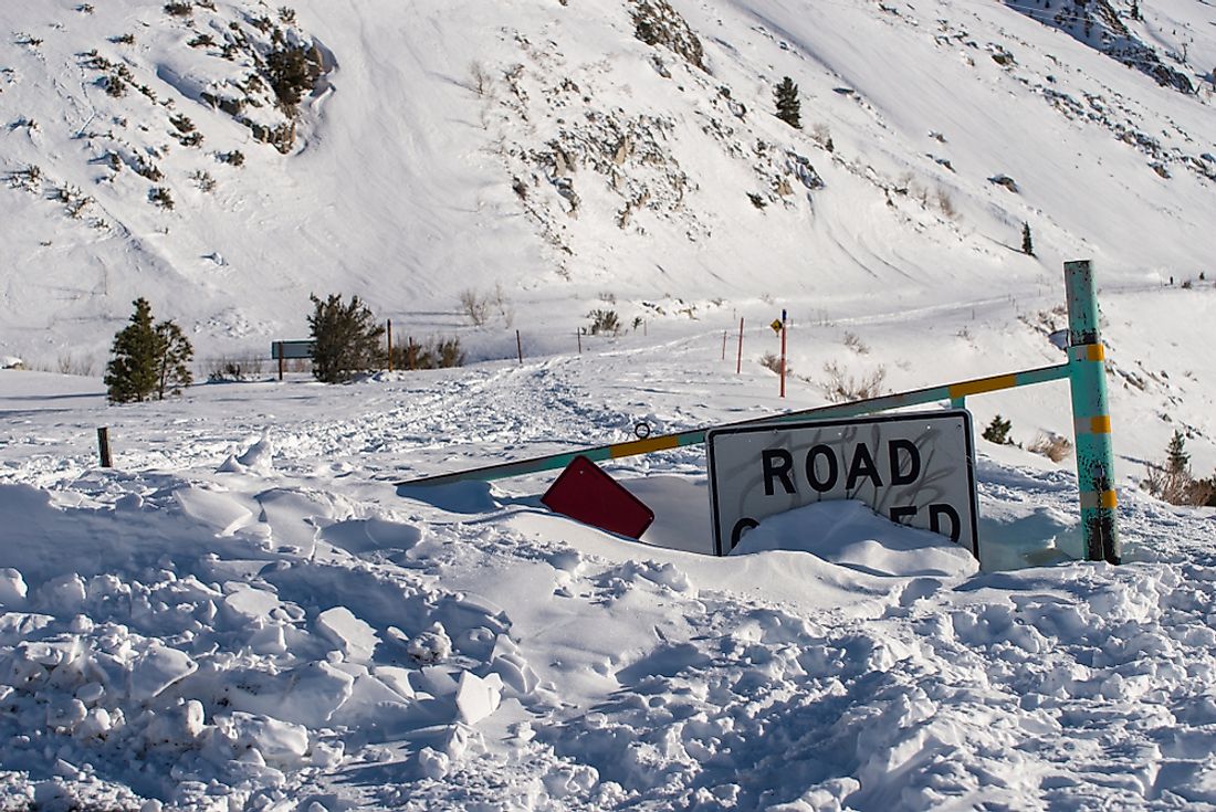 Avalanches can cause road closures. 