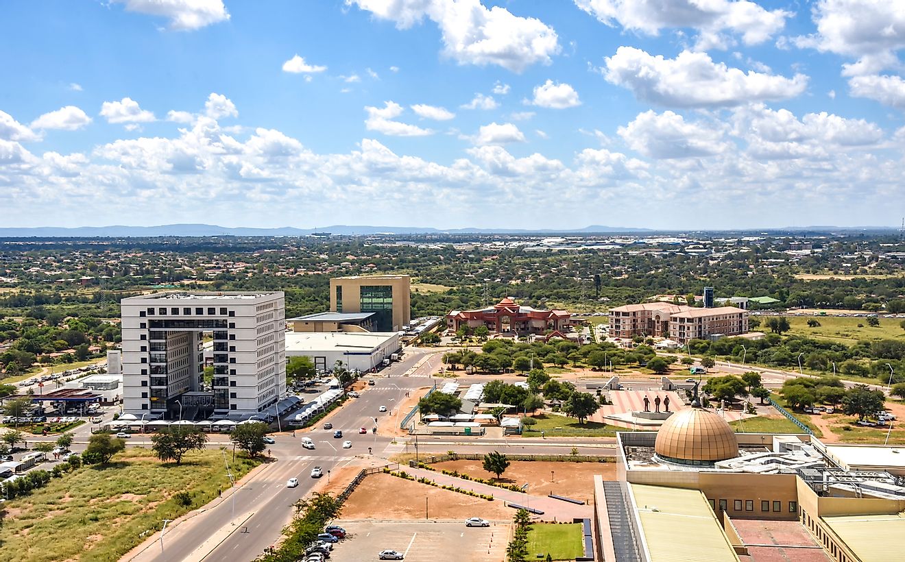 Gaborone, capital of Botswana. 
