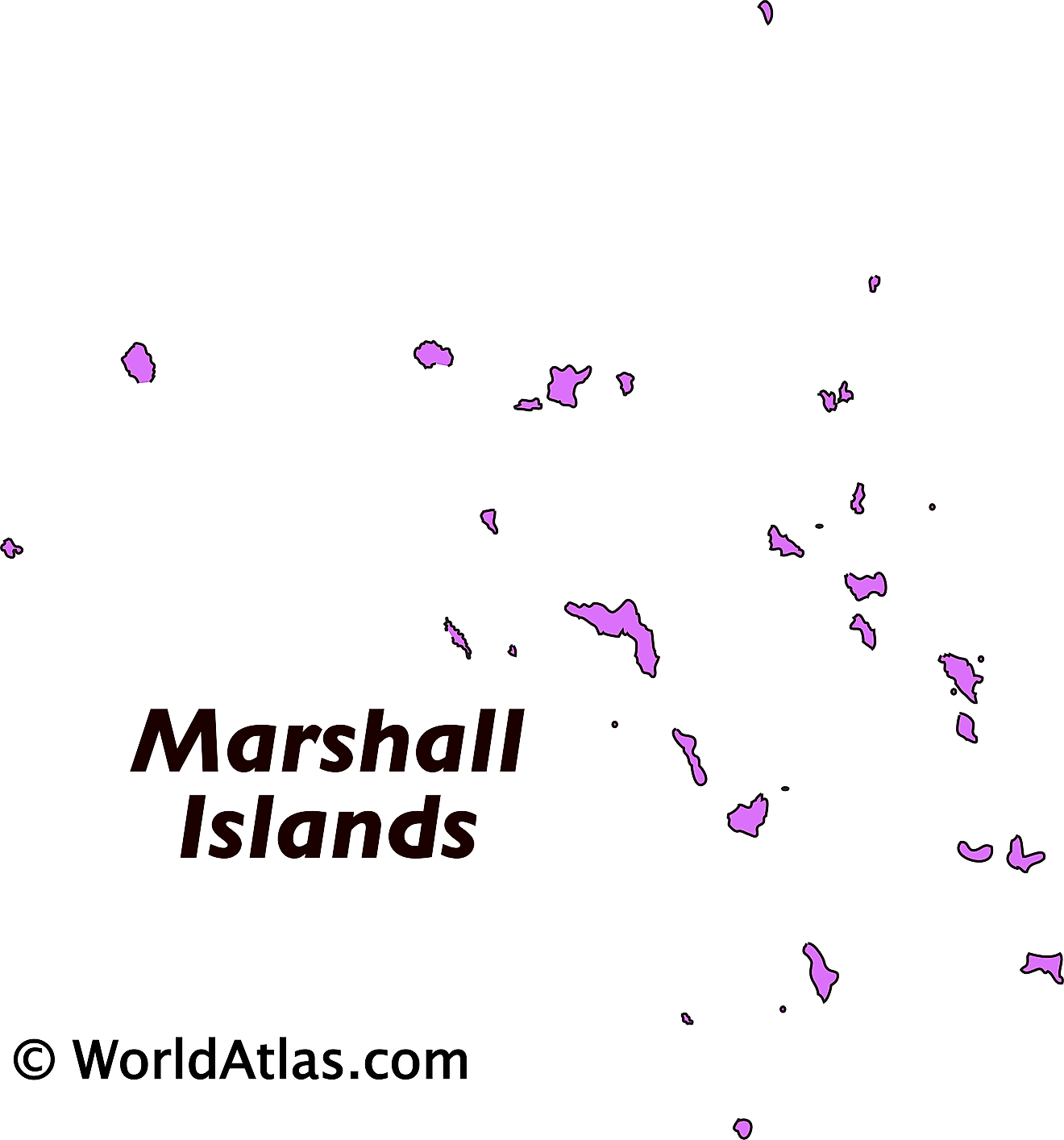 Mapa de contorno de las Islas Marshall